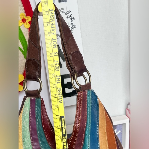 Wilsons Leather Colorful Patchwork Hobo Bag - Picture 9 of 10